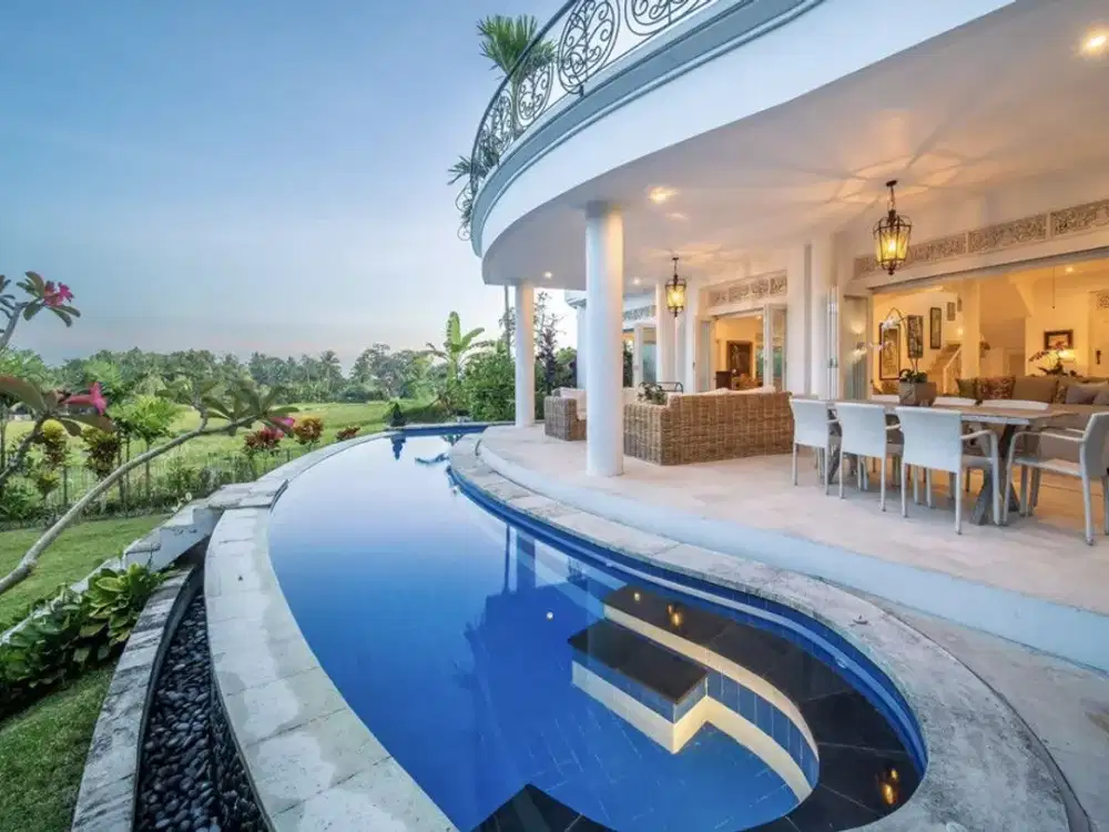 FREEHOLD | COLONIAL-STYLE VILLA WITH JUNGLE AND RICE FIELD VIEWS - UBUD TEGALLALANG