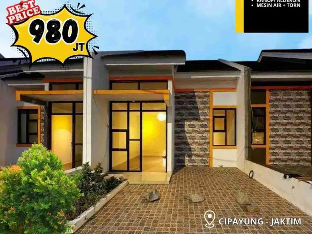 Rumah 1 lantai Modern minimalis dekat tol bambu apus jaktim