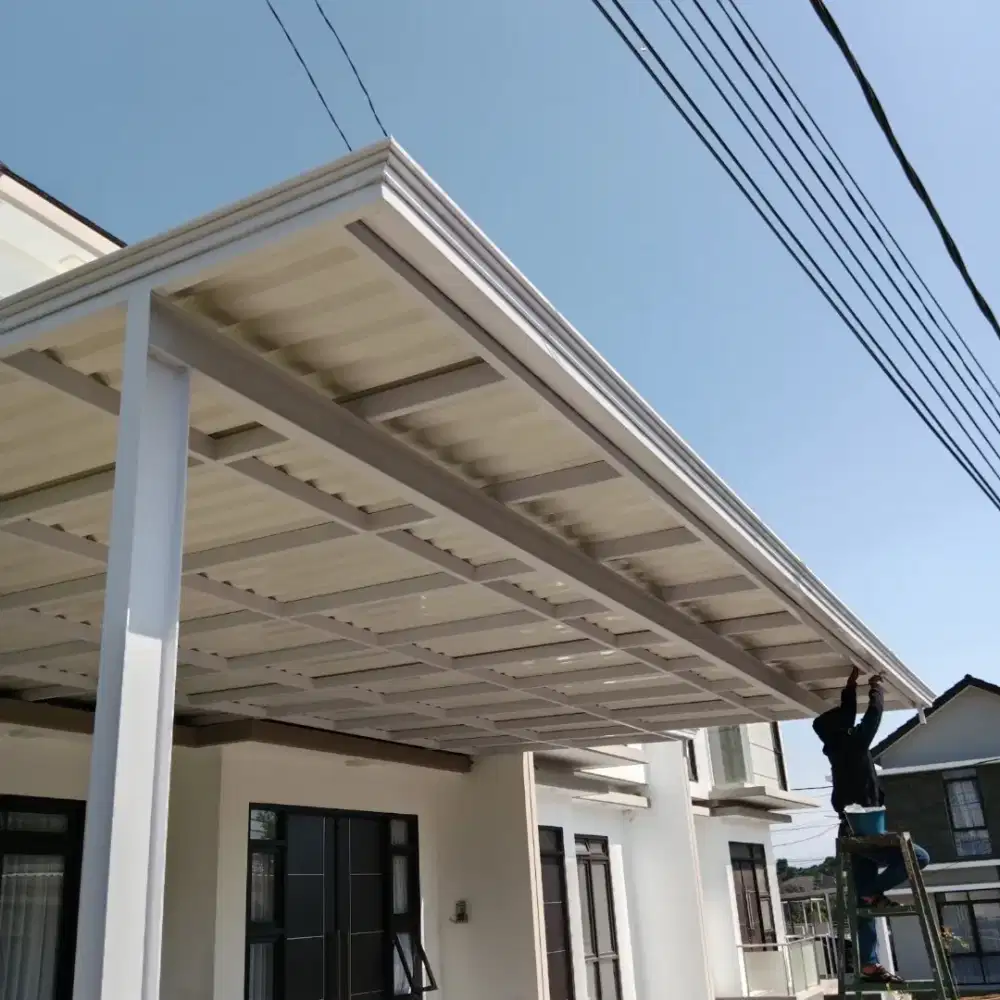 Kanopi rangka besi holloh galpanis atap alderon