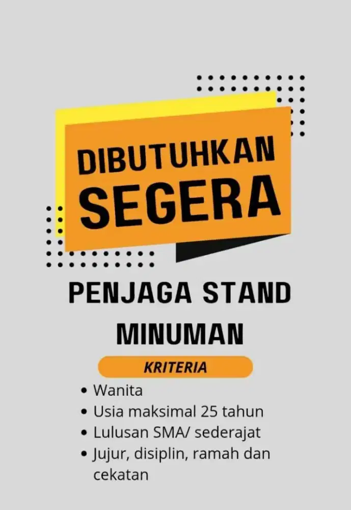 Lowker Penjaga Stand Minuman