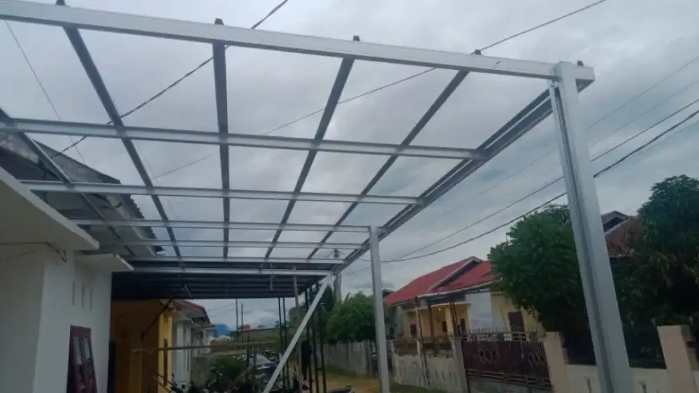 Pemasangan kanopi baja ringan minimalis