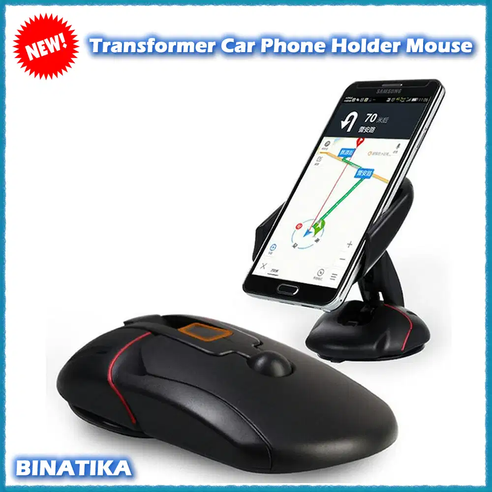 Transformer Car Phone Holder Mouse Holder Mobil Berbentuk Mouse Phone