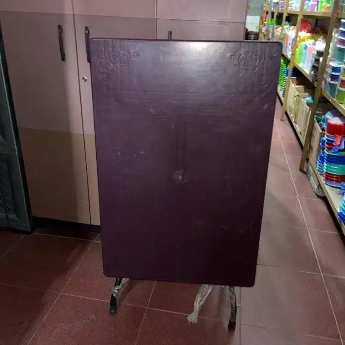 Meja Lipat Warna Merah Maroon 90x60cm (ADA 2PCS) | Meja Kaki Besi