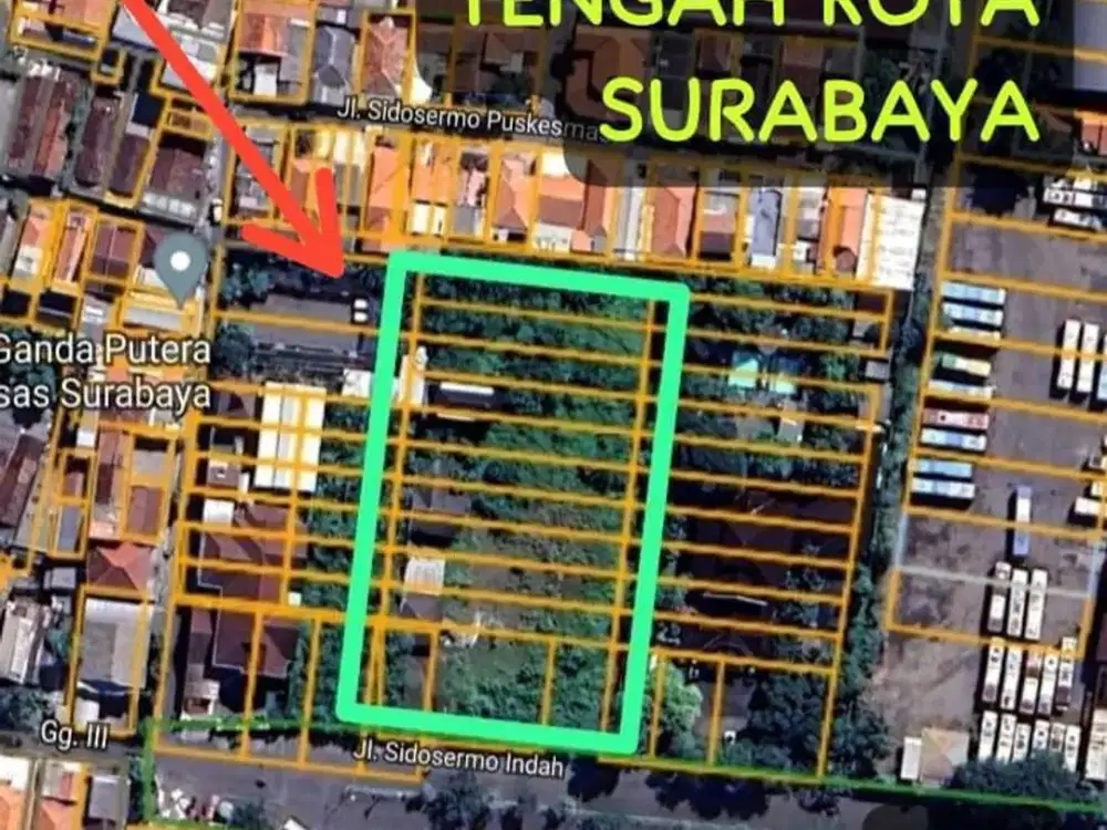Jual Tanah luas Sidosermo dekat Plaza Marina Surabaya