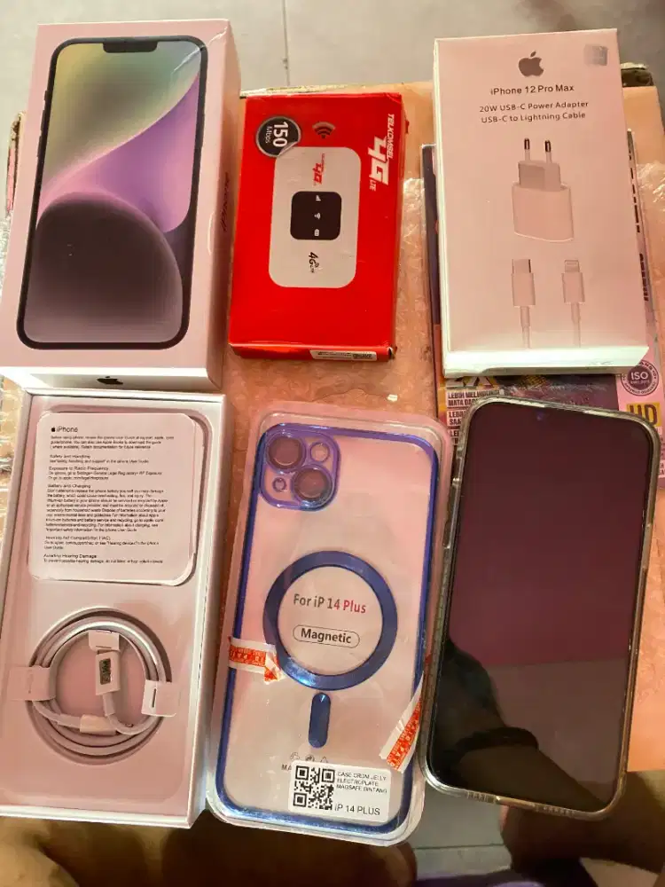Iphone 14 Plus fullset box 128 gb wifi only. (bpass) ios 26 terbaru