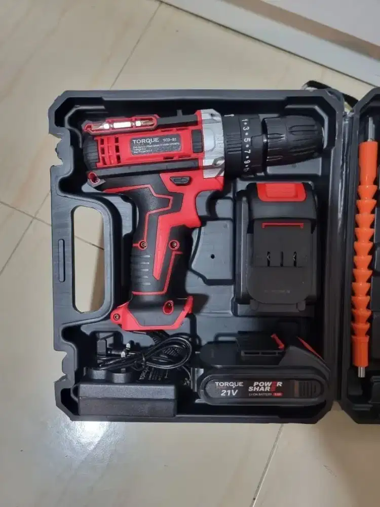 Torque 21V Cordless Drill Mesin Alat Bor