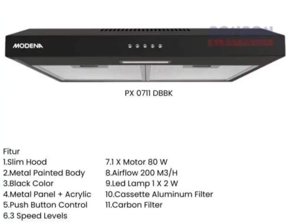 Modena Cooker Hood PX 0711 DBBK