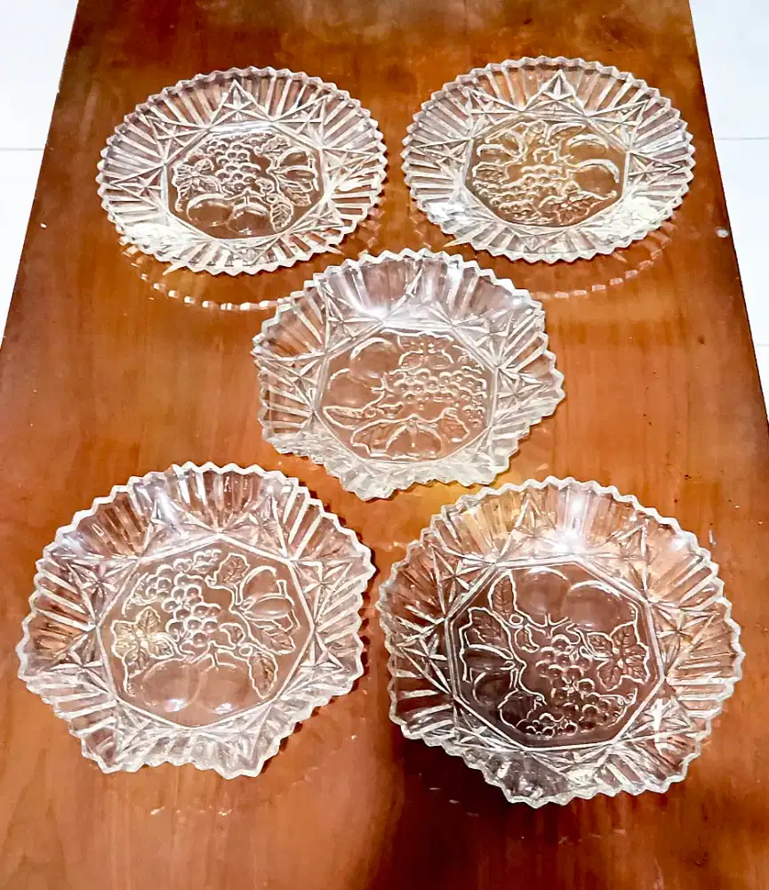 Vintage Federal Pioneer glass, made in USA, wadah buah