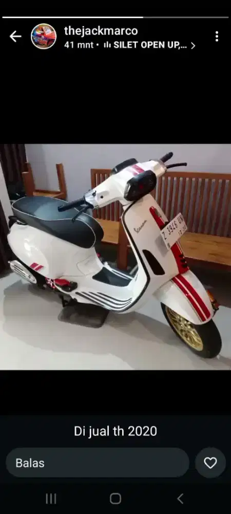 Jual motor vespa sprint tahun 2020