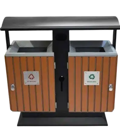Tempat Sampah Taman 2 Komponen Recycle Amp & Non-Recycle