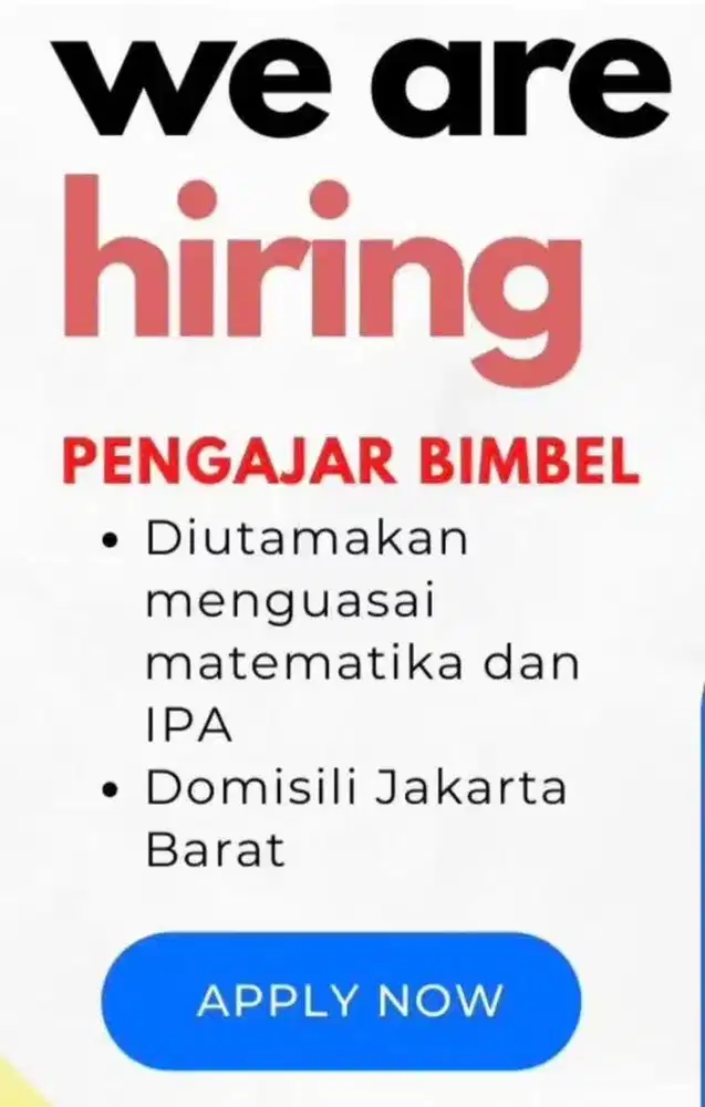 Dicari guru bimbel jakarta barat