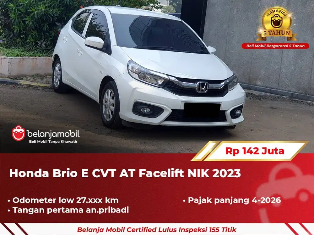 [ GARANSI 5TH ] Honda Brio E CVT AT Facelift 2023/2024