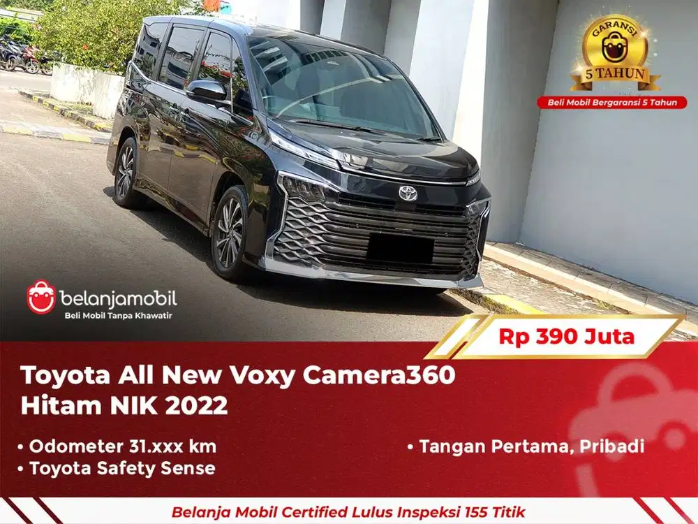 [ GARANSI 5TH ] Toyota All New Voxy TSS Camera360 Hitam NIK 2022/2023
