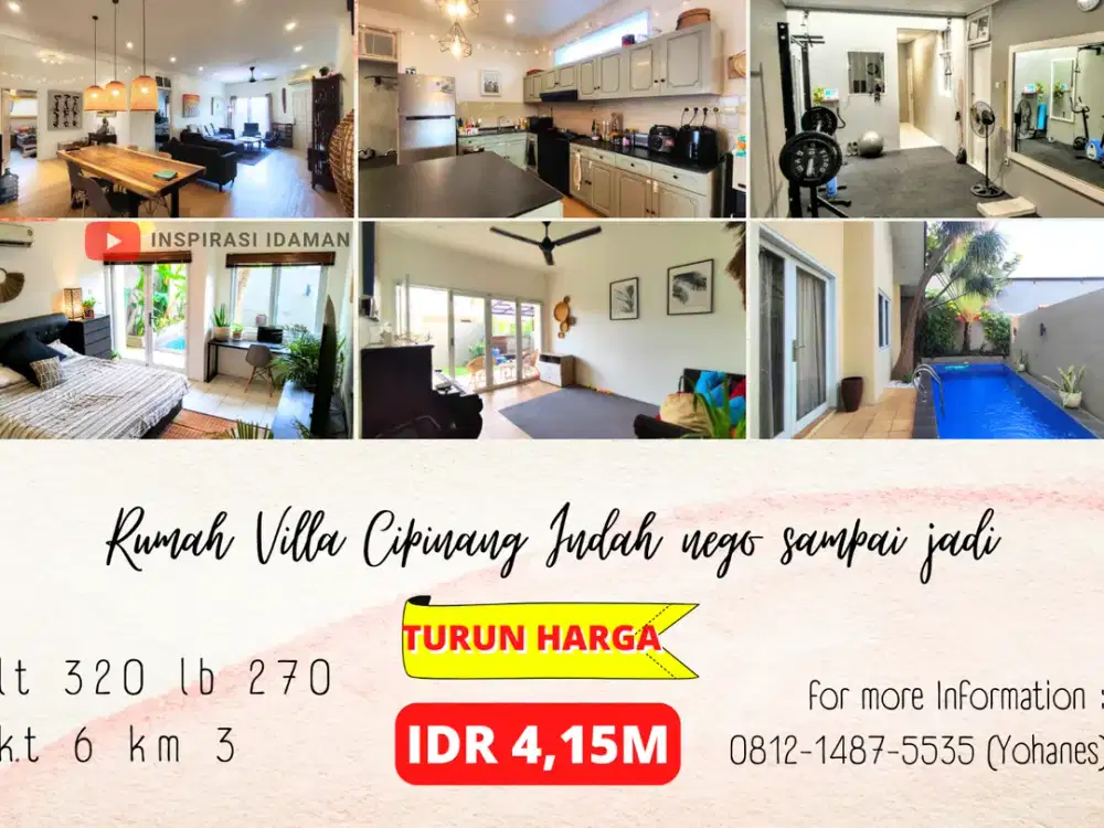 Rumah Siap Huni Villa Cipinang Indah Ada Pool