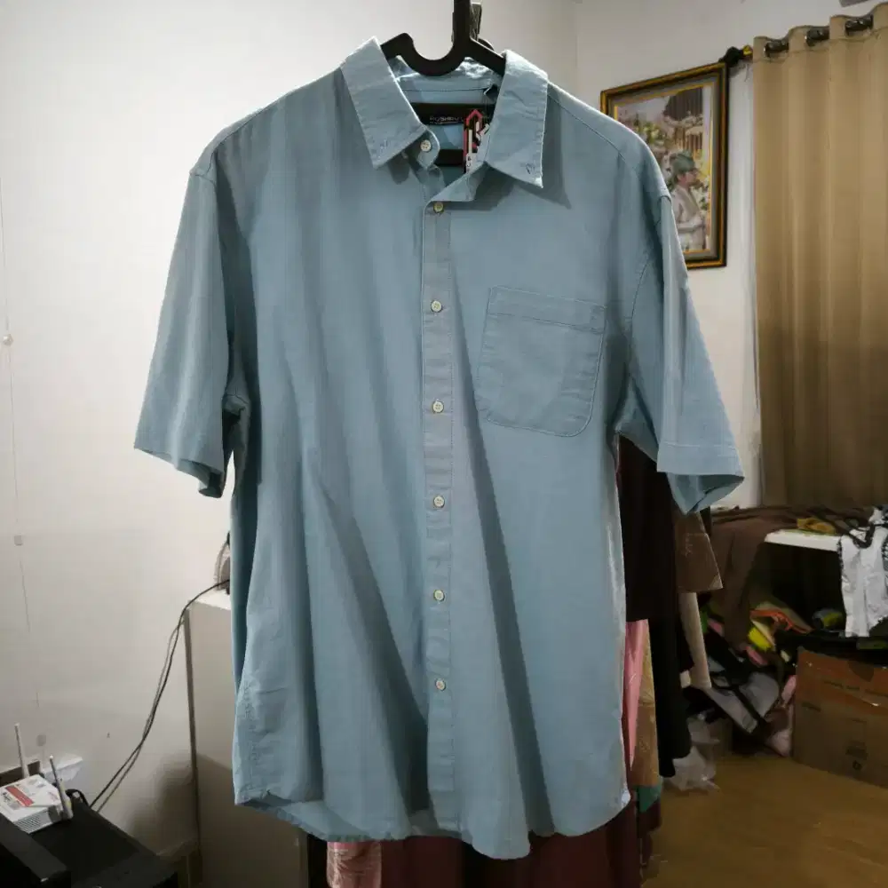Baru Kemeja Pria Poshboy Original Biru Muda High Quality