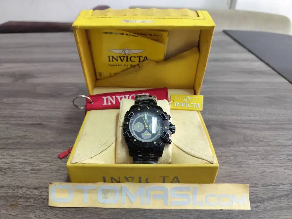 Invicta Aviator Chronograph Dial Black IP Stainless Steel Model 1745