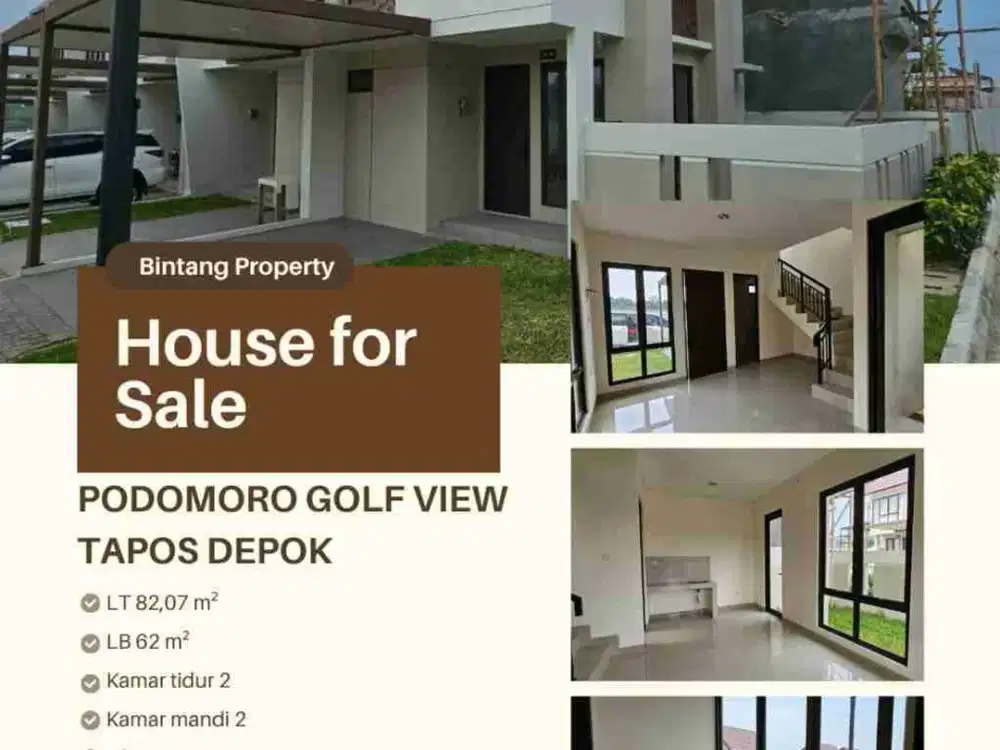 Dijual Rumah Hoek Bangunan Baru & Langsung Siap Huni tanpa indent Kluster Khaya di Podomoro Golf View Cibubur