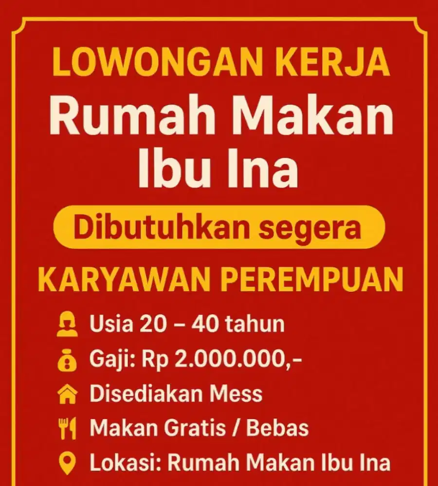Asisten koki dan pelayan resto