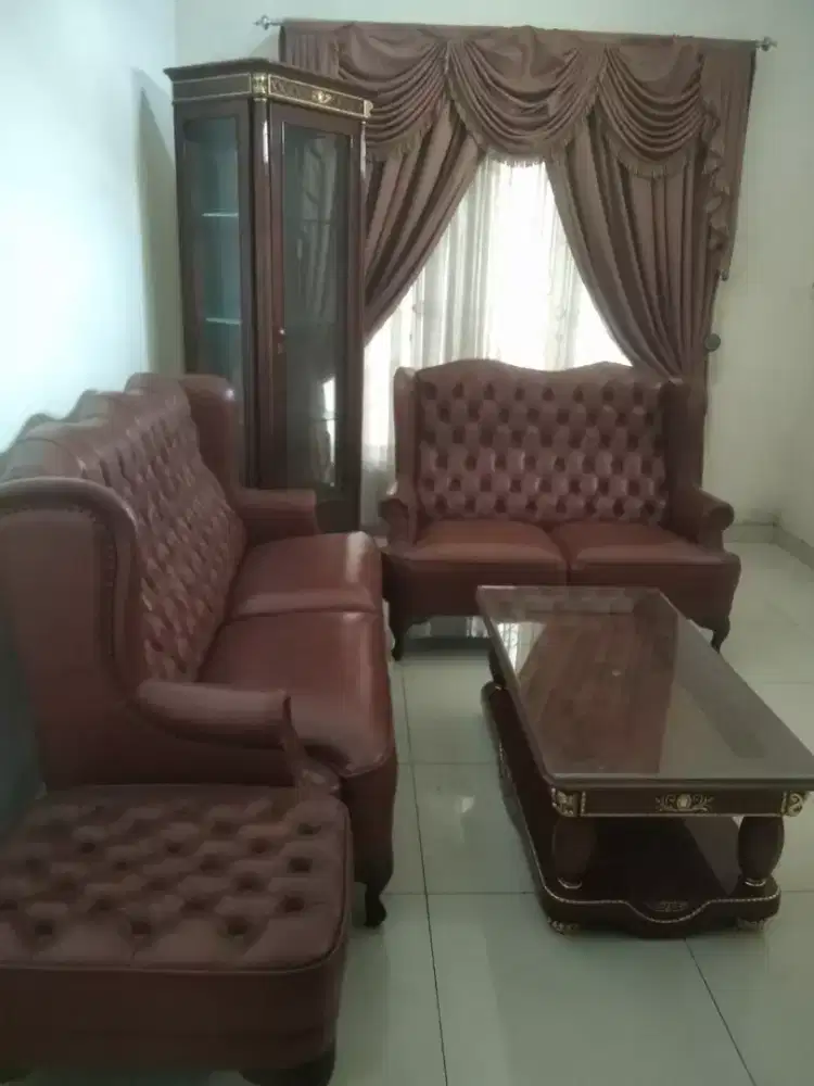 Jual sofa tamu kulit import asli
