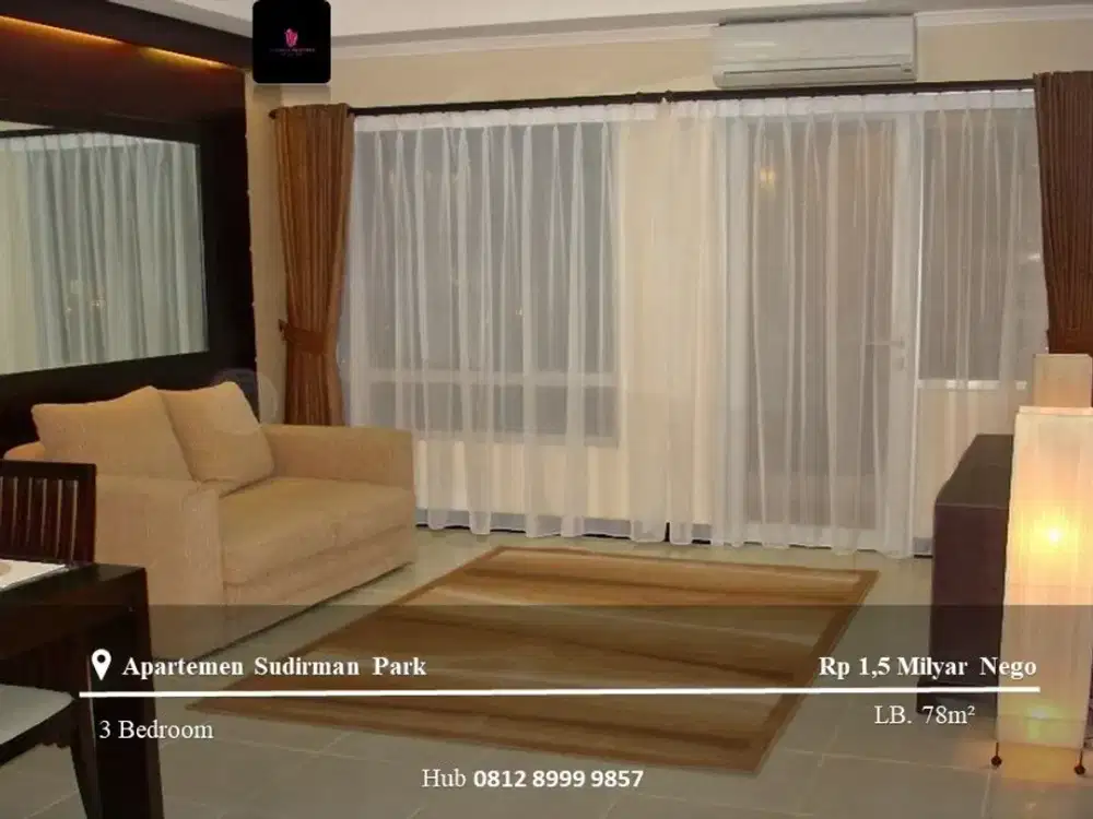 DIjual Apartement Sudirman Park Low Floor 3BR Full Furnished