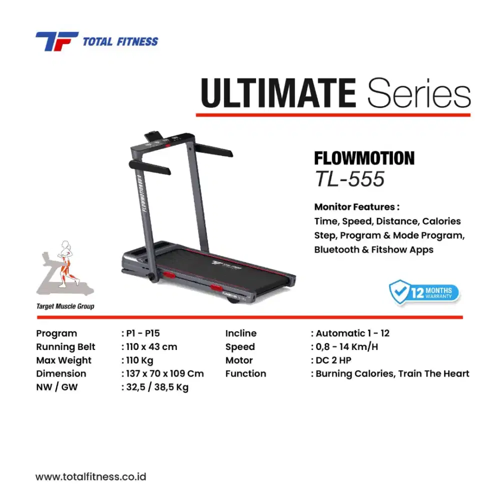 Treadmill Ultimate Series Flowmotion TL-555