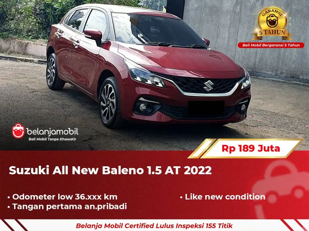 [ GARANSI 5TH ] Suzuki All New Baleno 1.5 AT 2022/2023