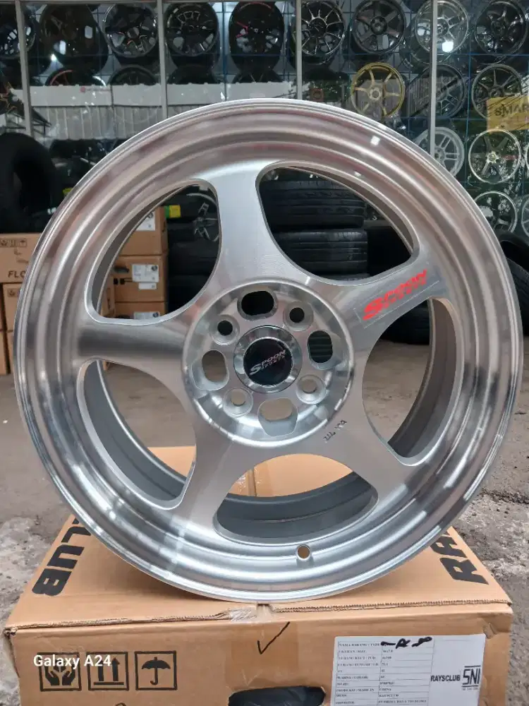 Velg spoon evo regamaster ring 16x7 pcd 4x100 ET 42 polish silver