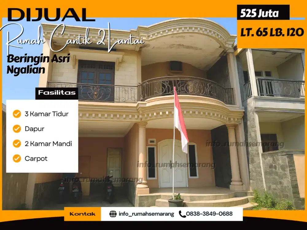 Rumah 2 Lantai Siap Huni di Beringin Asri Selatan – Full Bangunan, Harga Terjangkau!