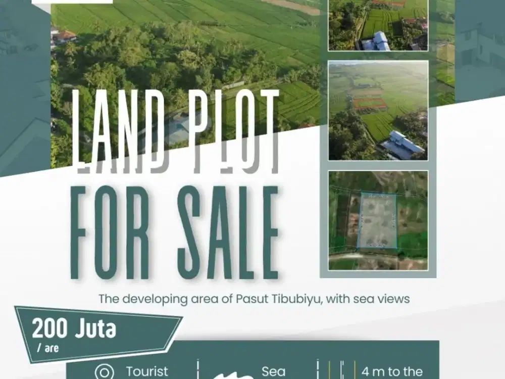 Dijual Tanah area Wisata Kawasan Villa, dekat dengan Pantai Pasut