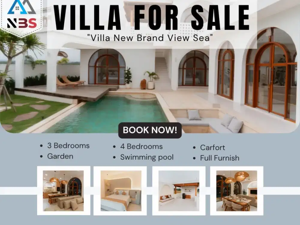 Dijual Villa Brand New dengan Design Classic View Laut & Sawah