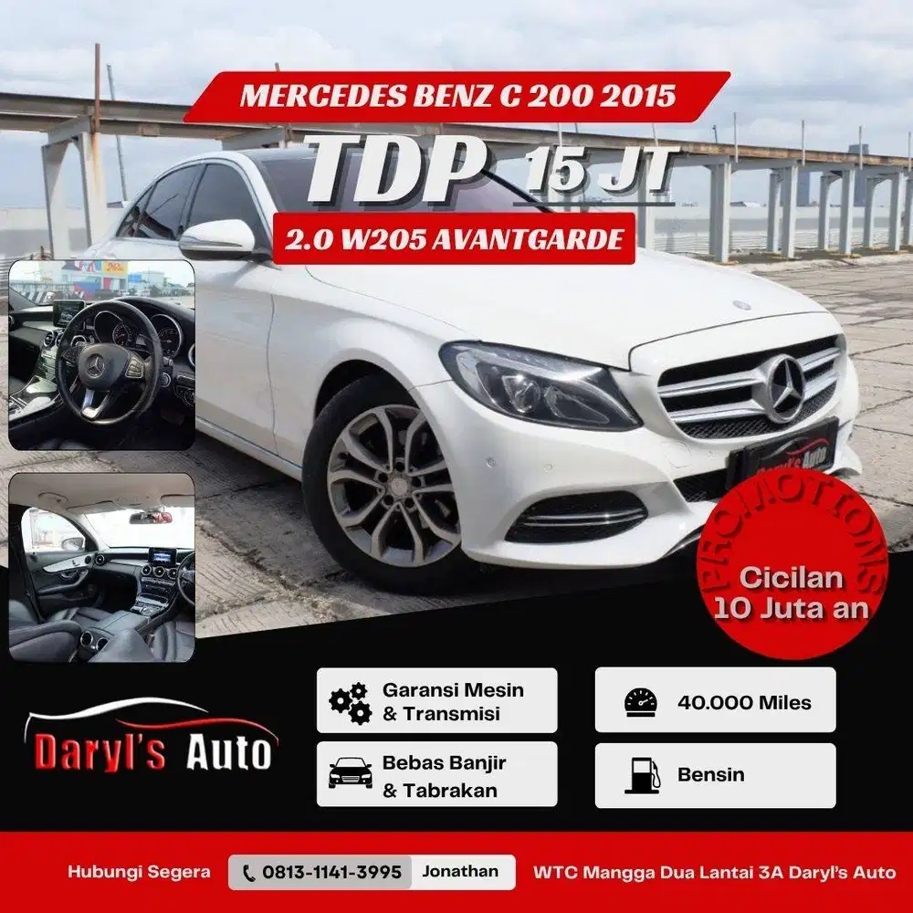 Dp 15 Juta Mercedes Benz C 200 Avantgarde 2015 Promo !