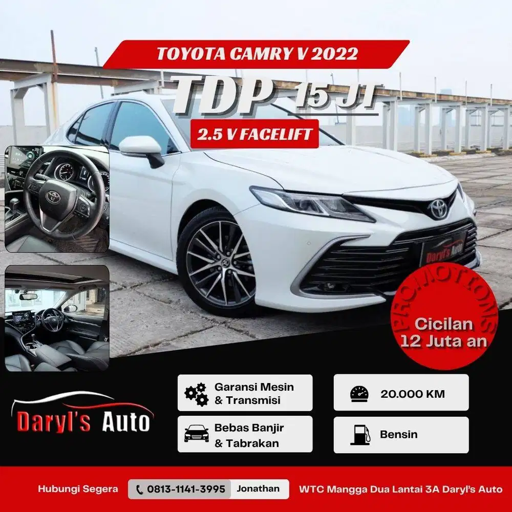 [LOW KM] Dp 15 Juta Toyota Camry V 2022 2.5 Facelift