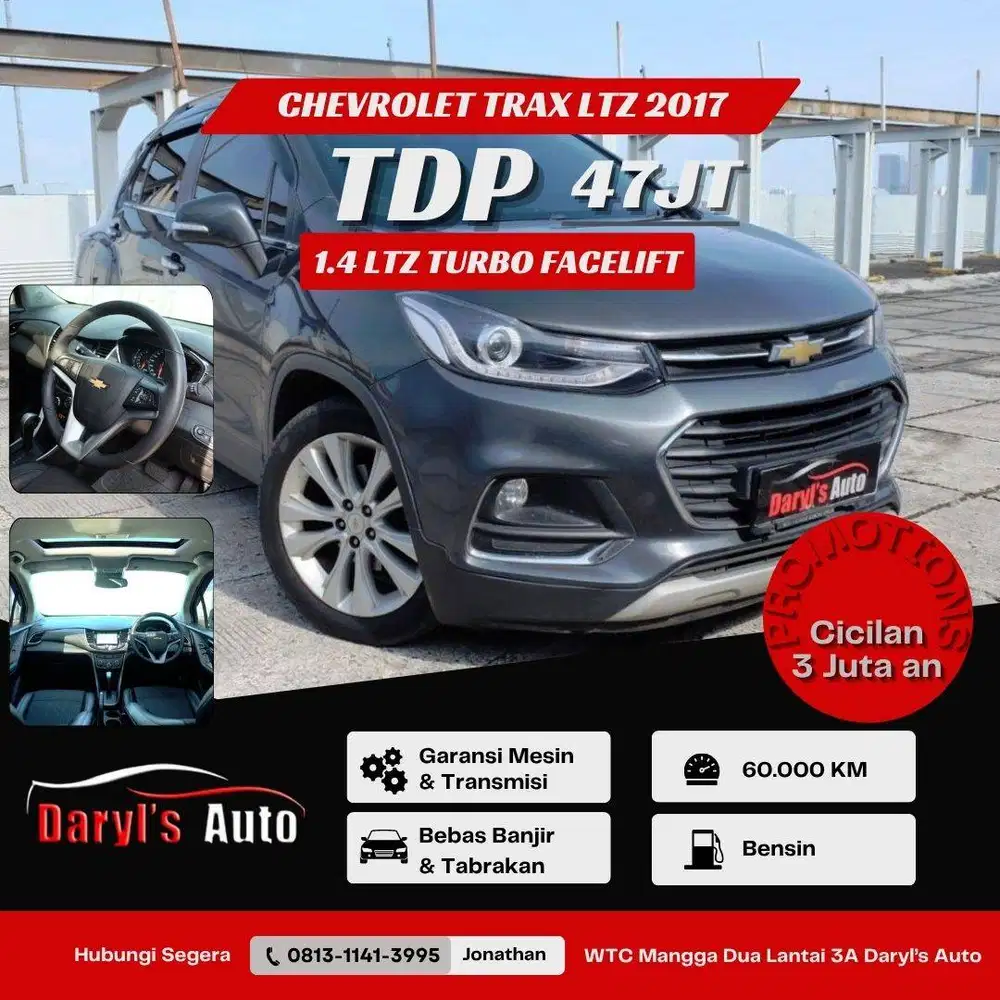 [LOW KM] Dp 47 Juta Chevrolet Trax LTZ Turbo 2017 1.4 Promo !