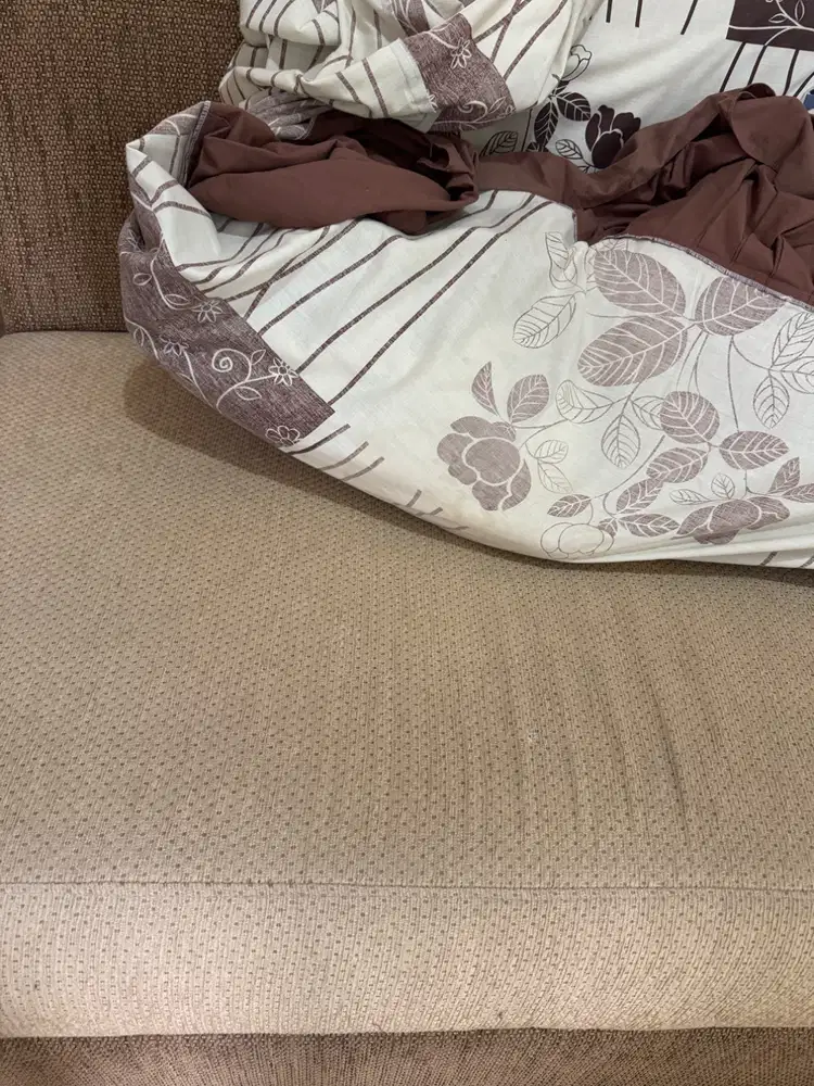 Sofa ruang tamu model L warna coklat cream
