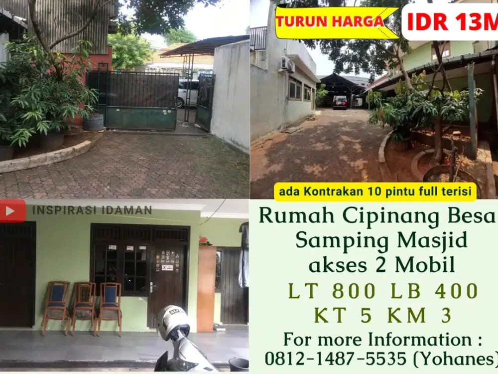 Rumah Cipinang siap Huni Samping Masjid akses 2 Mobil