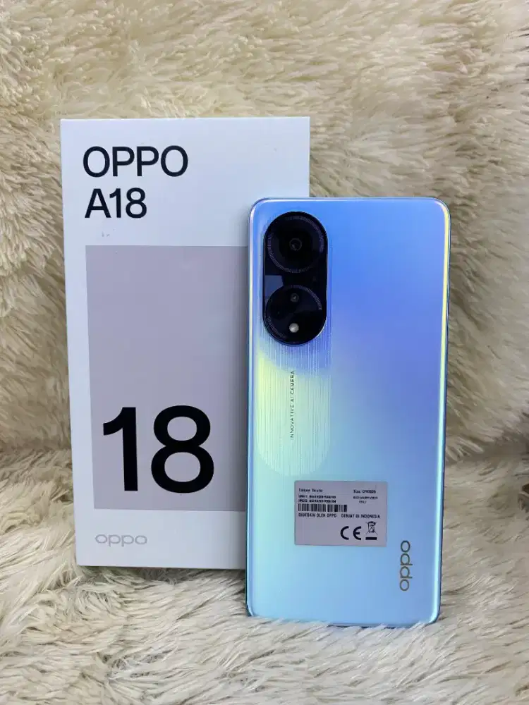 OPPO A18 ram 4/128 Blue Garansi desember 2025#3Gcom