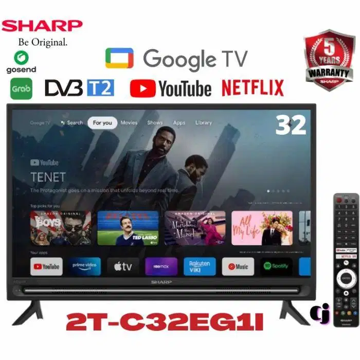 TV 32 Inch SHARP 2T-C32EG1i Android Smart dengan Google Assistant