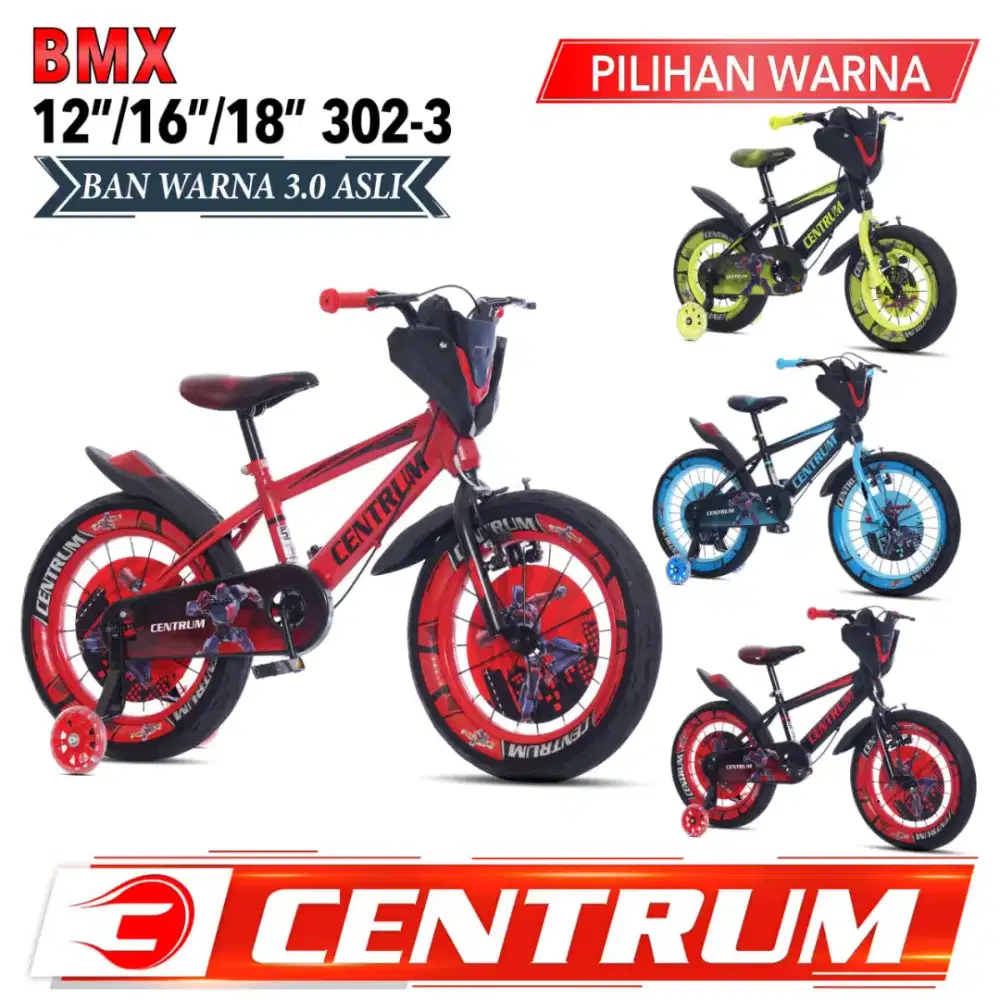Sepeda Anak Cowok Bmx Centrum Ban Jumbo 3.0 lengkap musik berlmpu