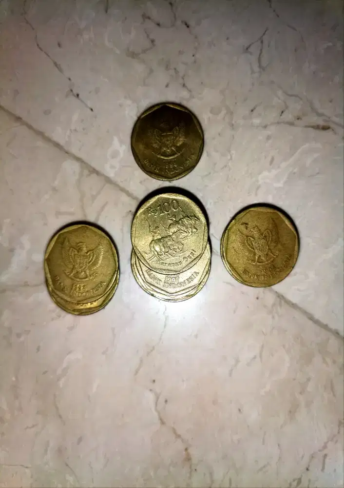 Koin jadul kelapa sawit, komodo, karapan sapi, bunga melati, koin cina