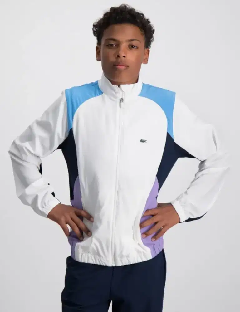 Jaket sweatsuit Lacoste Sport Tennis colour block Size Anak