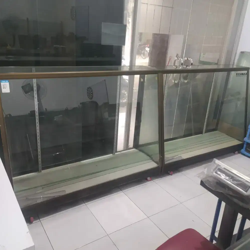 Steling / sterling rak kaca display untuk emas