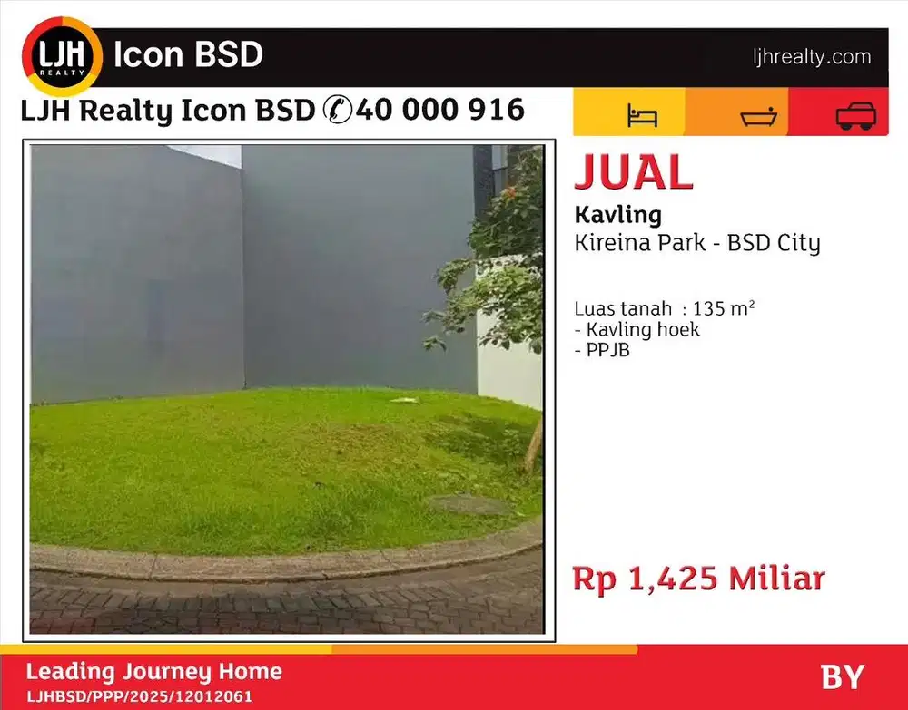 Jual Cepat Tanah Kavling di Cluster Kireina Park BSD