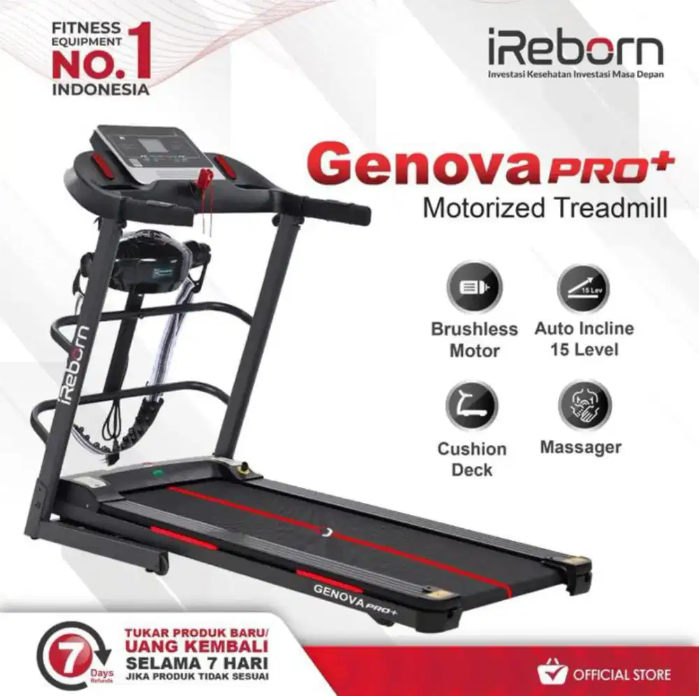 treadmill electric genova pro + multyfungsi