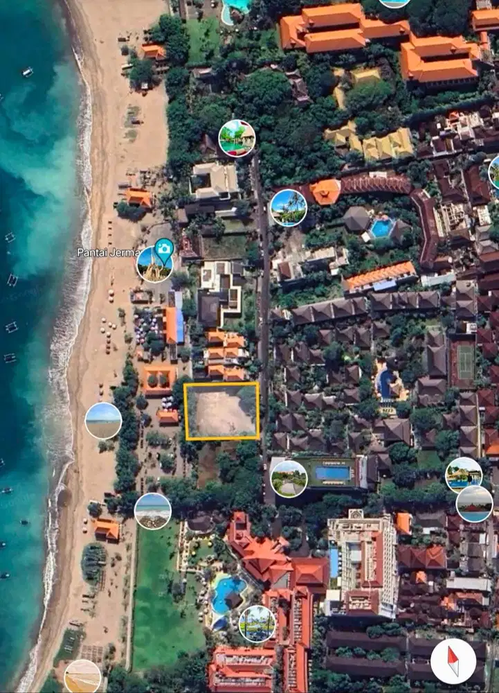 DIJUAL TANAH BEACHFRONT PANTAI JERMAN KUTA BALI BISA BELI 10 ARE