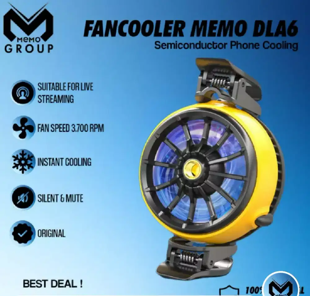Memo DLA6 Fan Coller Clip Phone Cell Portable Second Like New