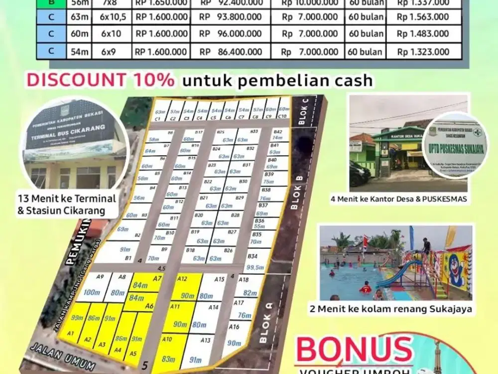 Tanah Kavling Murah Cikarang,  Dekat Stasiun Cikarang, Akses Mobil, Surat SHM, Cash dan Bisa Kredit