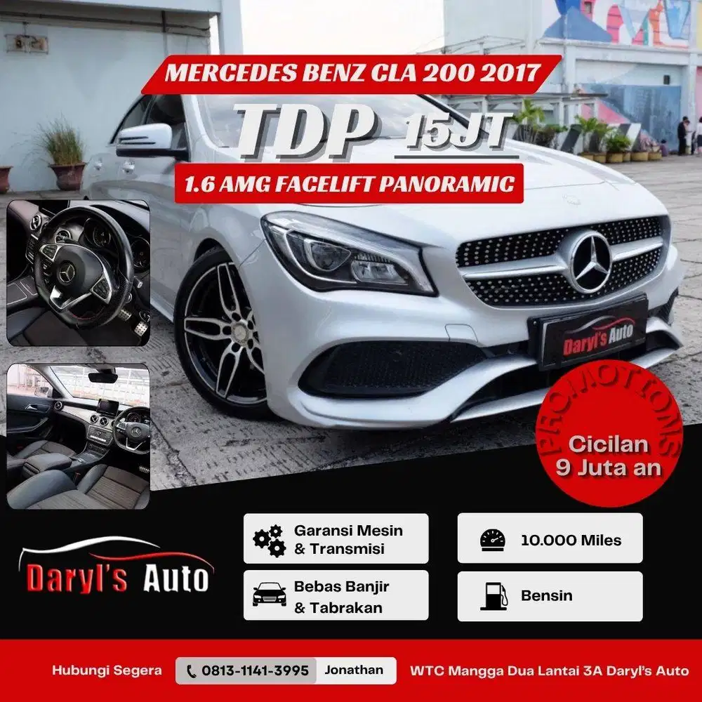 [LOW KM] Dp 15 Juta Mercedes Benz CLA 200 AMG Sport 2017 Panoramic