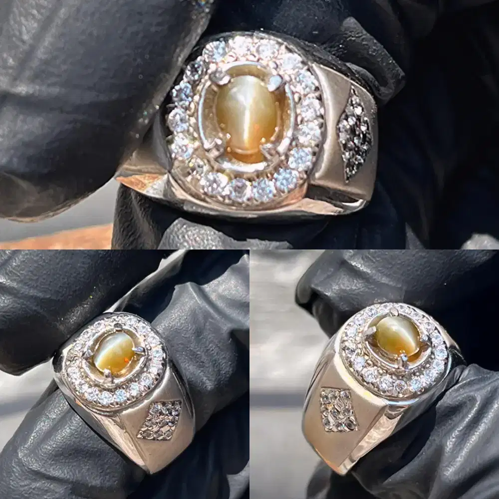 Cincin Natural Cat’s Eye Chrysoberyl (Natural Stone Mata Kucing)