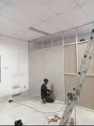 Kusen Pintu Aluminium + Plafon Gypsum PVC + Moulding + Partisi Gypsum