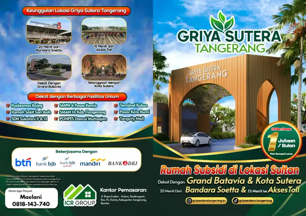 Rumah subsidi dkt  bandara dan tol  Pasar Kemis Tangerang